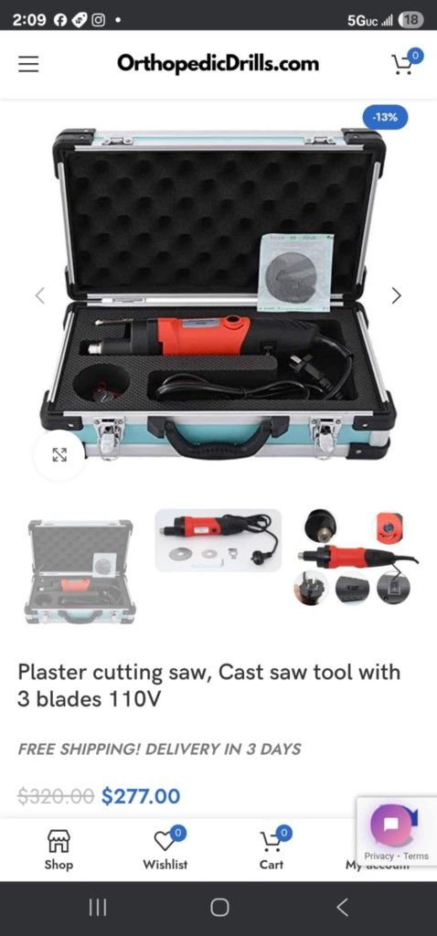 Medical Electric Plaster Cutting Cast Saw