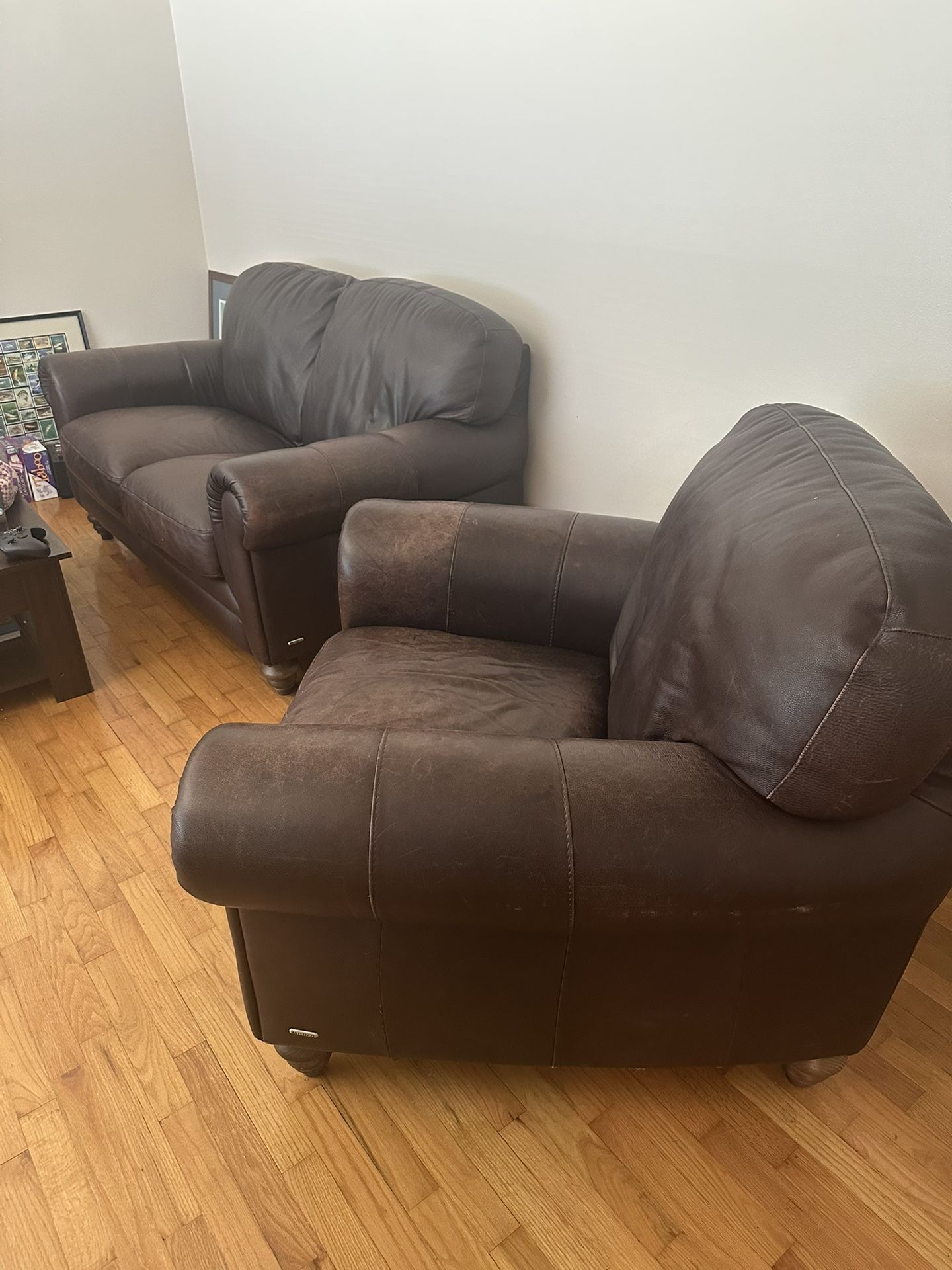 Natuzzi Leather Couch Set