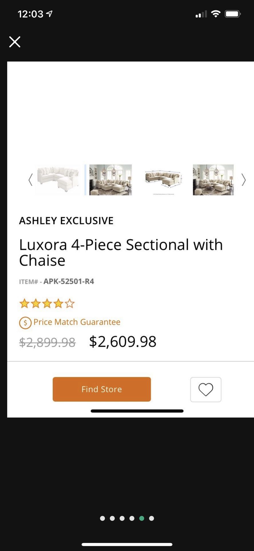 Brand New Couch- Luxora From Ashely