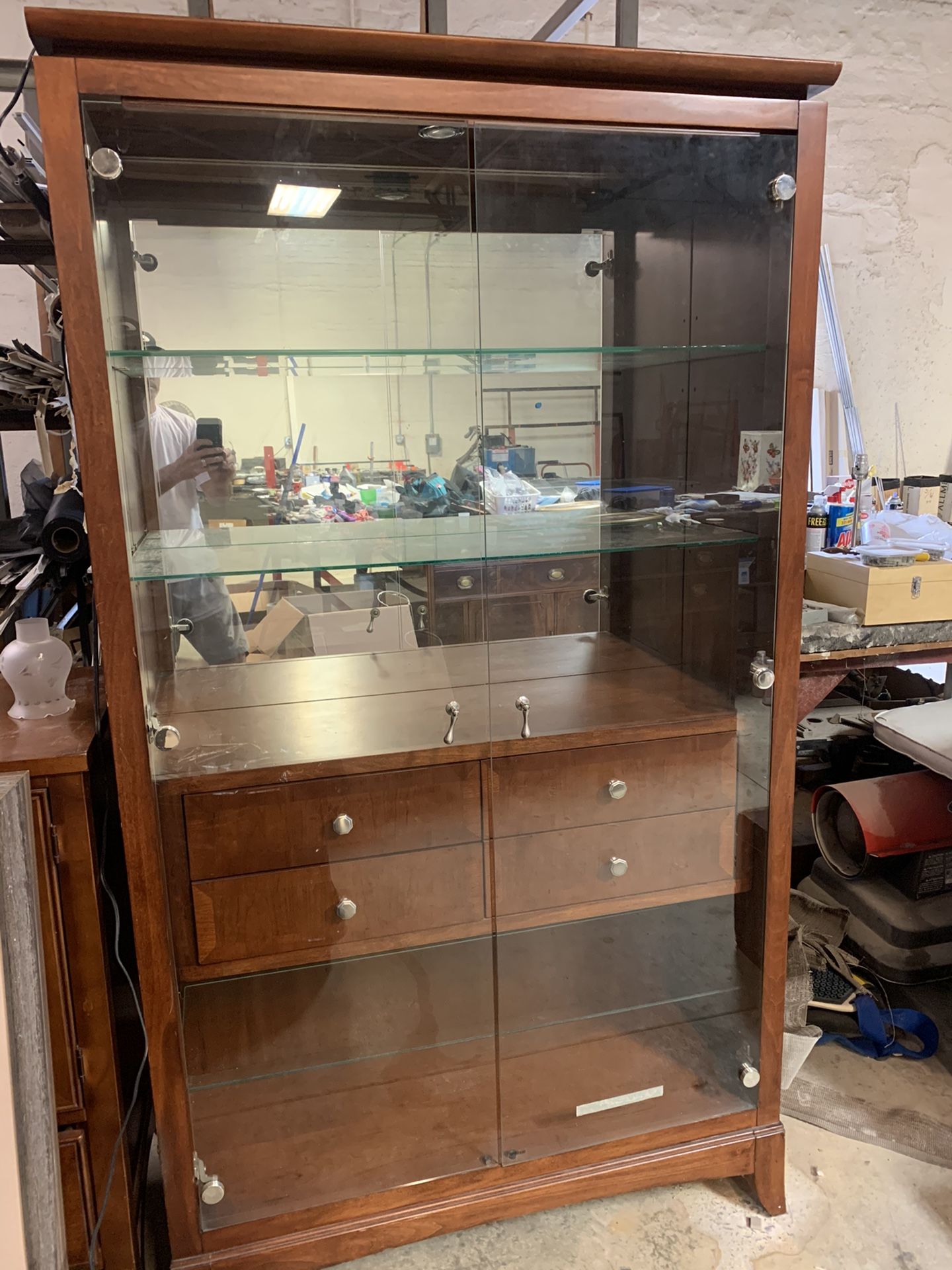 Lighted Hutch Cabinet