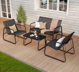 4-Piece Outdoor Patio Furniture Black Set