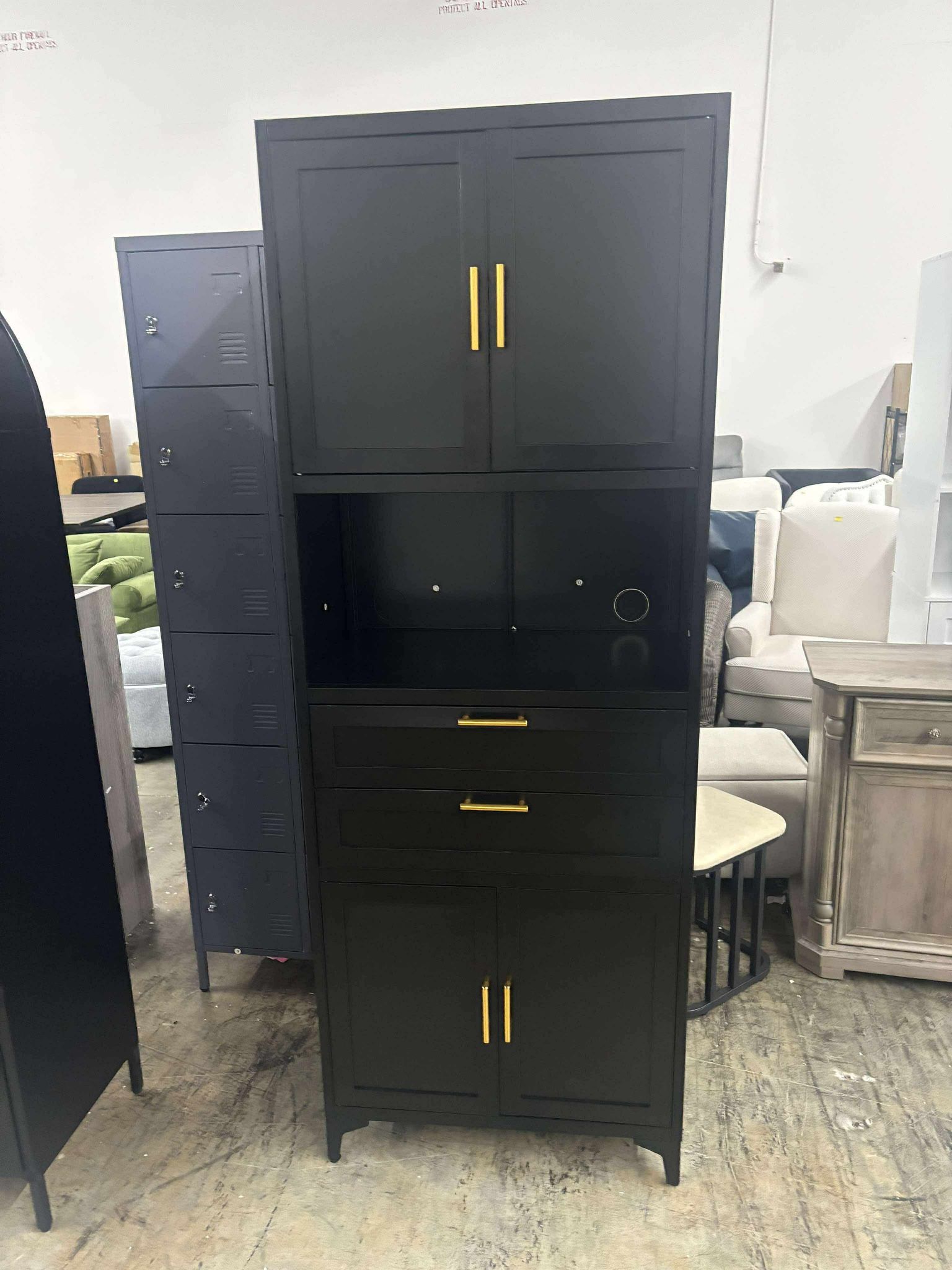 Pantry Cabinet,Tall Metal Storage Cabinet with Doors and Adjustable Shelves,High Freestanding Cupboard Locker
