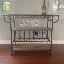 Bar Cart Wine Cart With Wheels, New. $140 Unused
