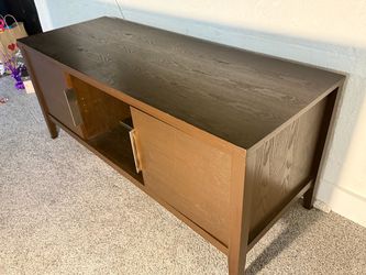 Console table TV stand with open shelving