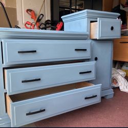 Blue Dresser with Black handles