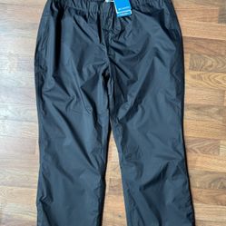 COLUMBIA Women's Storm Surge Rain Pants 2XL 2X  Black Waterproof Omni Tech