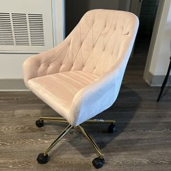 Elegant Velvet Office / Vanity Chair with Gold Base