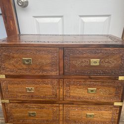 Anglo Indian Brass Bound Diminutive Campaign Chest in Rosewood