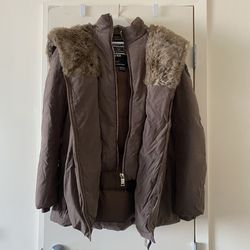 Women’s Winter Coat - Storm Mountain - Arctic Series - Size Small - Parka - Taupe - Faux fur 