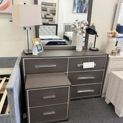 Dresser Mirror And Nightstand 