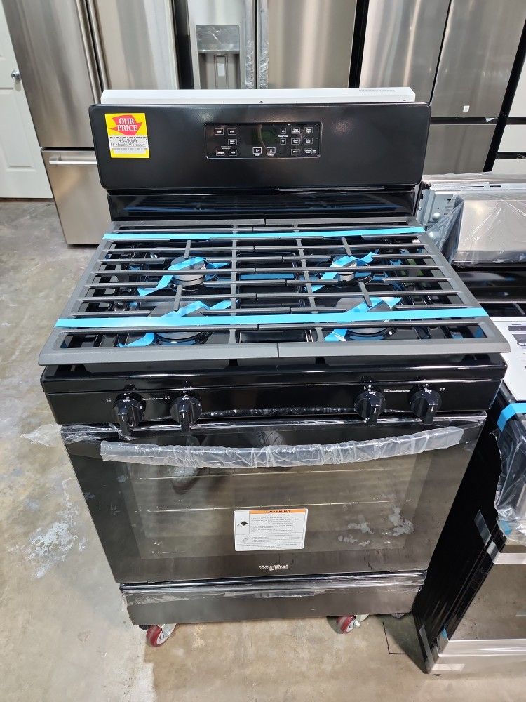 WHIRLPOOL 4 BURNERS GAS STOVE in Black (with warranty)