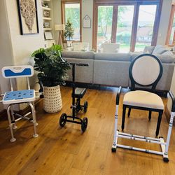 Knee Rolling Walker, Couch Stand Assist Aid and Shower Chair