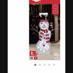 Outdoor Christmas Decorations 30 Inch Light Up Icy Snowman