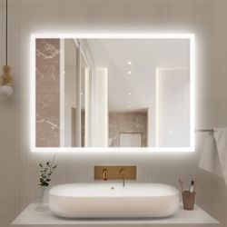 LED Bathroom Illuminated Mirror Light Vanity Shower Wall Mirror Bluetooth Touch