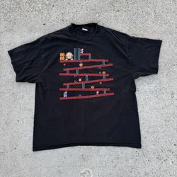 1Nintendo Donkey Kong black and red cotton T-shirt gaming size XL