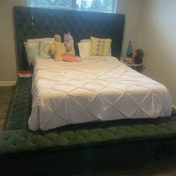 DISCOUNTED QUEEN BED FRAME WITH STORAGE : $200 Must pick up