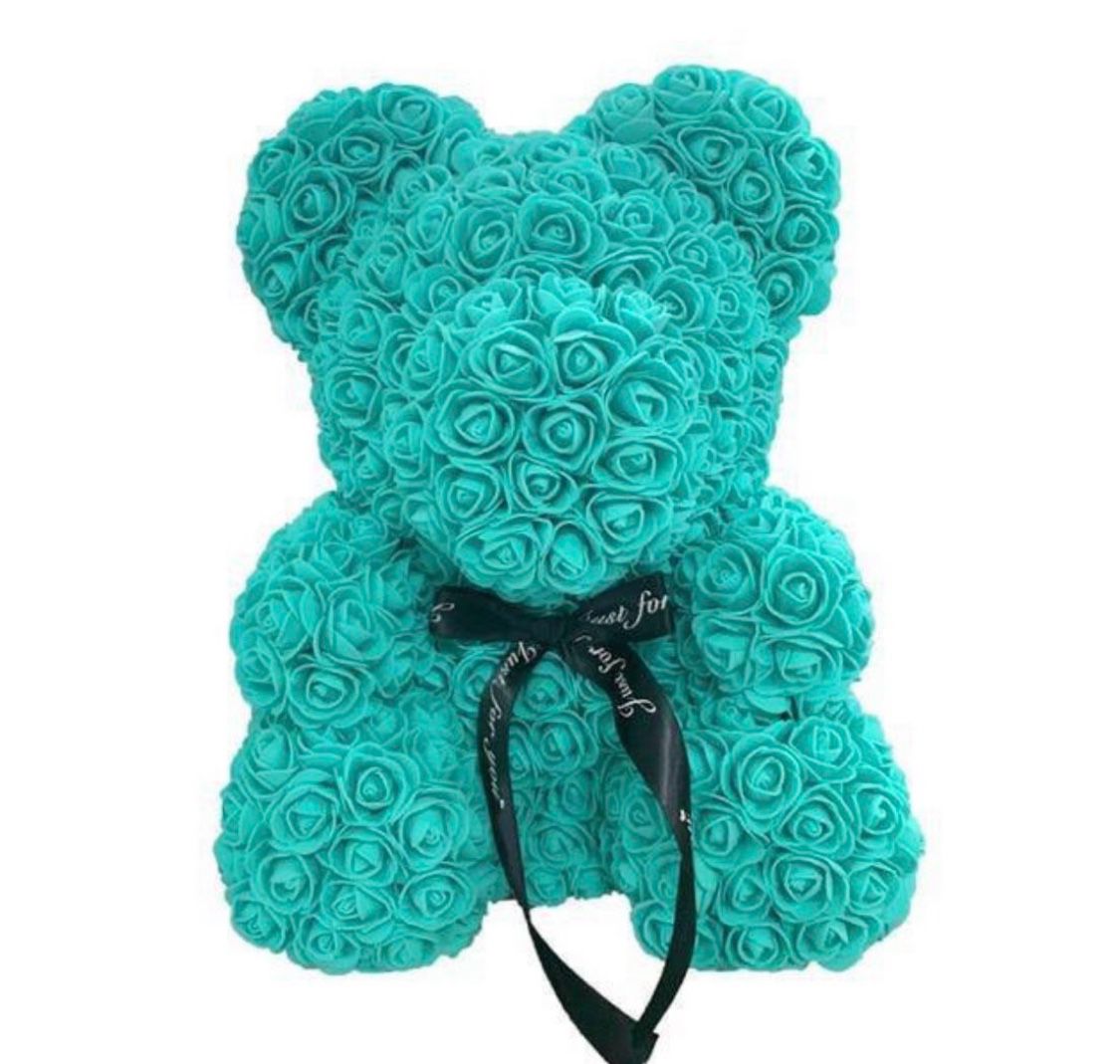 Tiffany Blue Rose Teddy Bear 