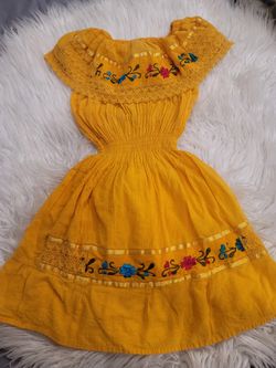 Girls Mexican Embroidered Dress Size 8