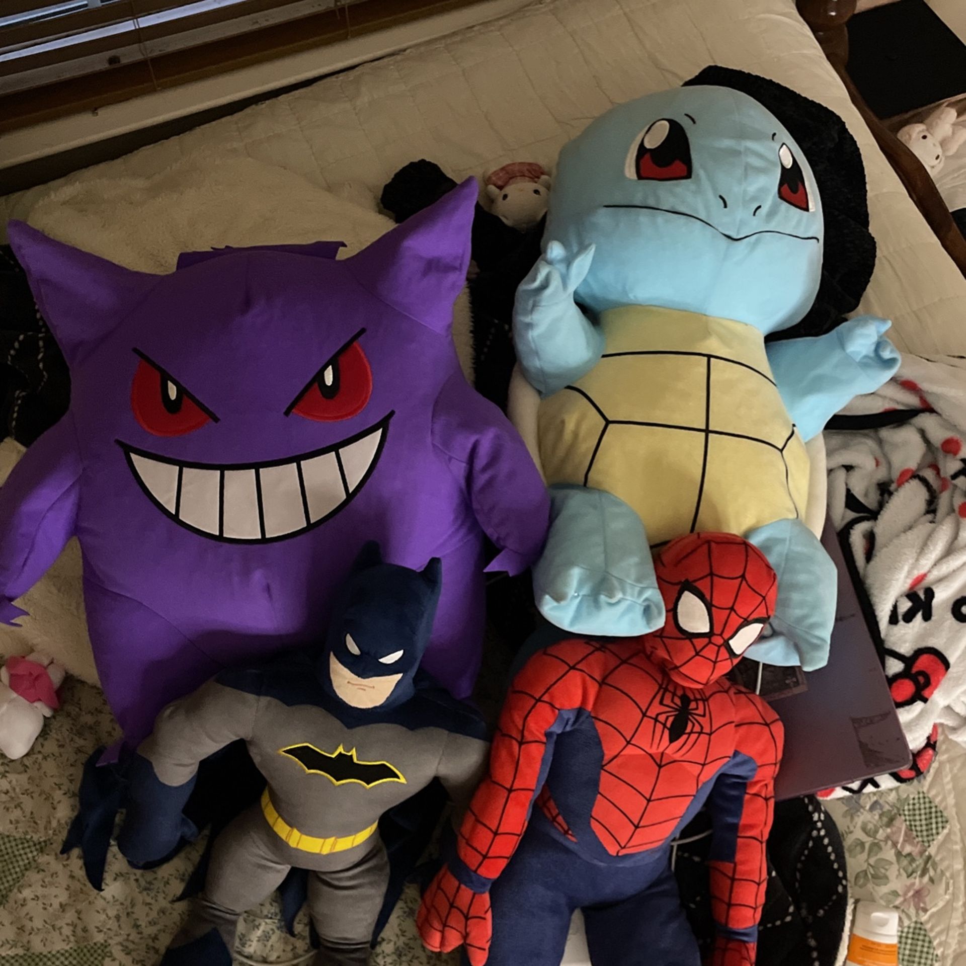 gengar/squirttle/spiderman/batman