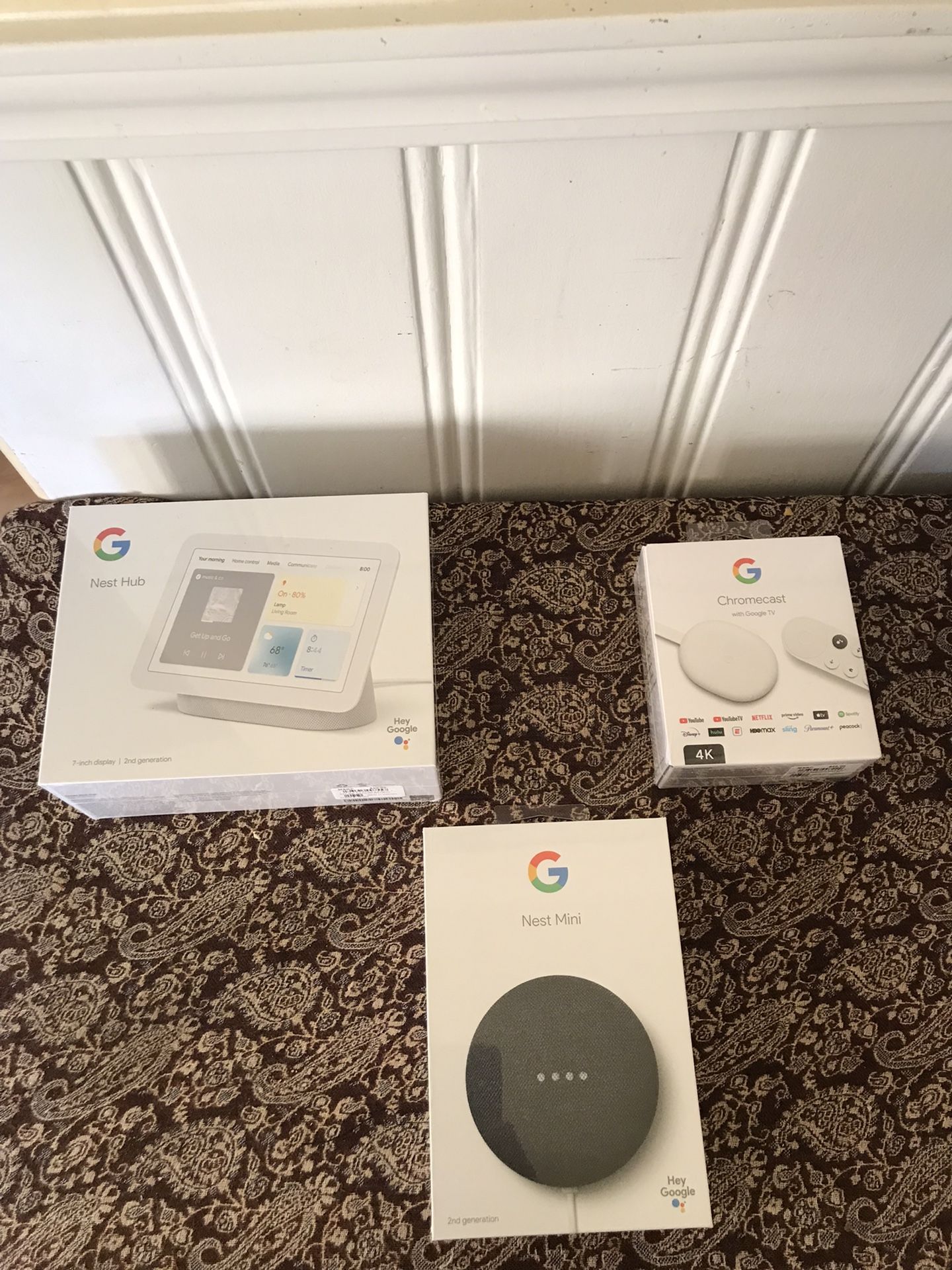 Google Nest Hub , Chromecast, Nest Mini 