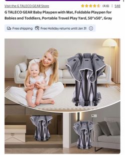 G TALECO GEAR Foldable Baby Playpen with Mat