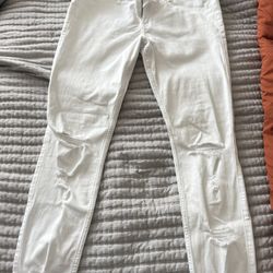 Women Clothes Hollister White Super Skinny Jeans Size 9 