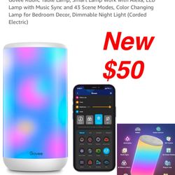 New Govee RGBIC Table Lamp, Smart Lamp Work with Alexa, LED Lamp with Music Sync and 43 Scene Modes, Color Changing Lamp for Bedroom Decor, Dimmable N