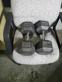 50 lb Hex Dumbbells Pair