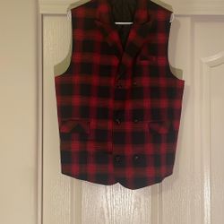 Men’s Double Breast Vest L BLK/RED