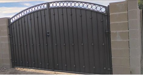 Double Wrought Iron Driveway Gate