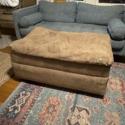 Large Beige Storage Ottoman 40” x 26” & 18” Tall