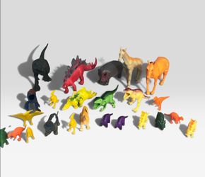Dinosaurs Lot Of  24 Plastic Toys 2-4’’