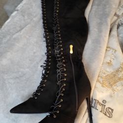 Thigh High Lace Up Heels