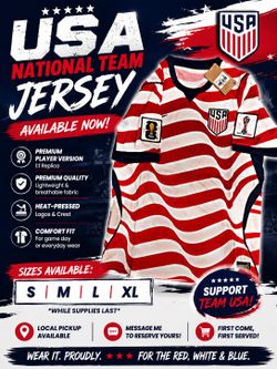 🇺🇸⚽ USA National Team Jersey – Available Now! ⚽🇺🇸