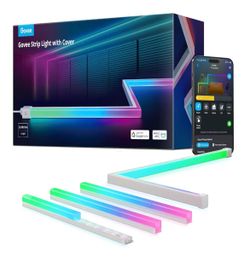 Govee RGBIC LED Strip Lights 32.8ft with Covers, Smart Lights Work with Alexa and Google Assistant, LED Diffuser Channel with LED Lights for Bedroom,
