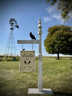 Halloween Wooden Post Decor, Antique Style