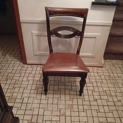 Dining Room Chair/ Wooden/ Cloth Seat With Plastic Cover 
