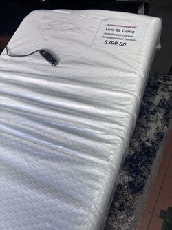 TWIN EXTRA LONG ADJUSTABLE BED WITH MEMORY FOAM MATTRESS