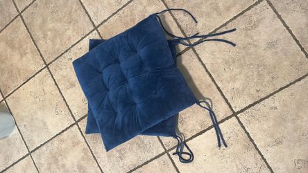 Two Soft Navy Blue Seat Cushions