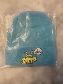 MSupreme Daniel Johnston Frog Logo Beanie Hat Teal New 2020 AUTHENTIC