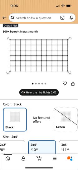 Ac infinity 2”x4” grow tent trellis net