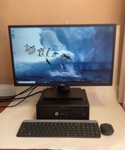 HP desktop computer w/24 inch monitor,wireless keyboard & mouse