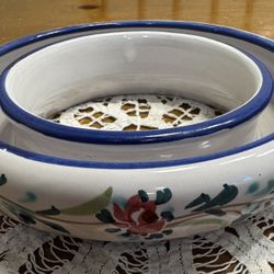 Hand painted Italian Pottery Posy Ring Vase