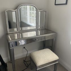  Vanity, Mirror,And Stool