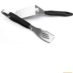 2-Piece Stainless Steel Grill Tool Set BBQ Spatula and Tongs Tool Set