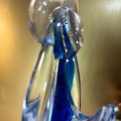 Murano blown Glass Madonna Clear & blue