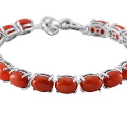 Genuine Red Jade Tennis Bracelet - 7.25” - new!