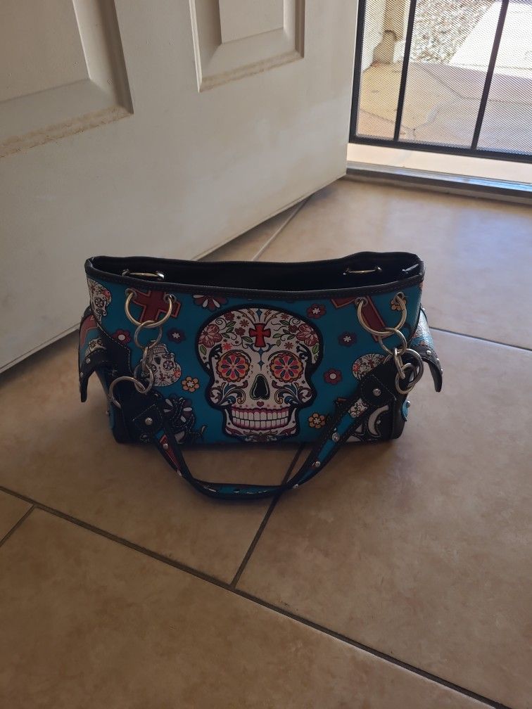 Turquoise Skull Purse