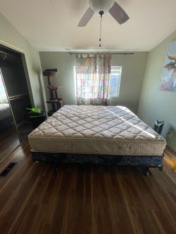 California King mattress, box spring, frame