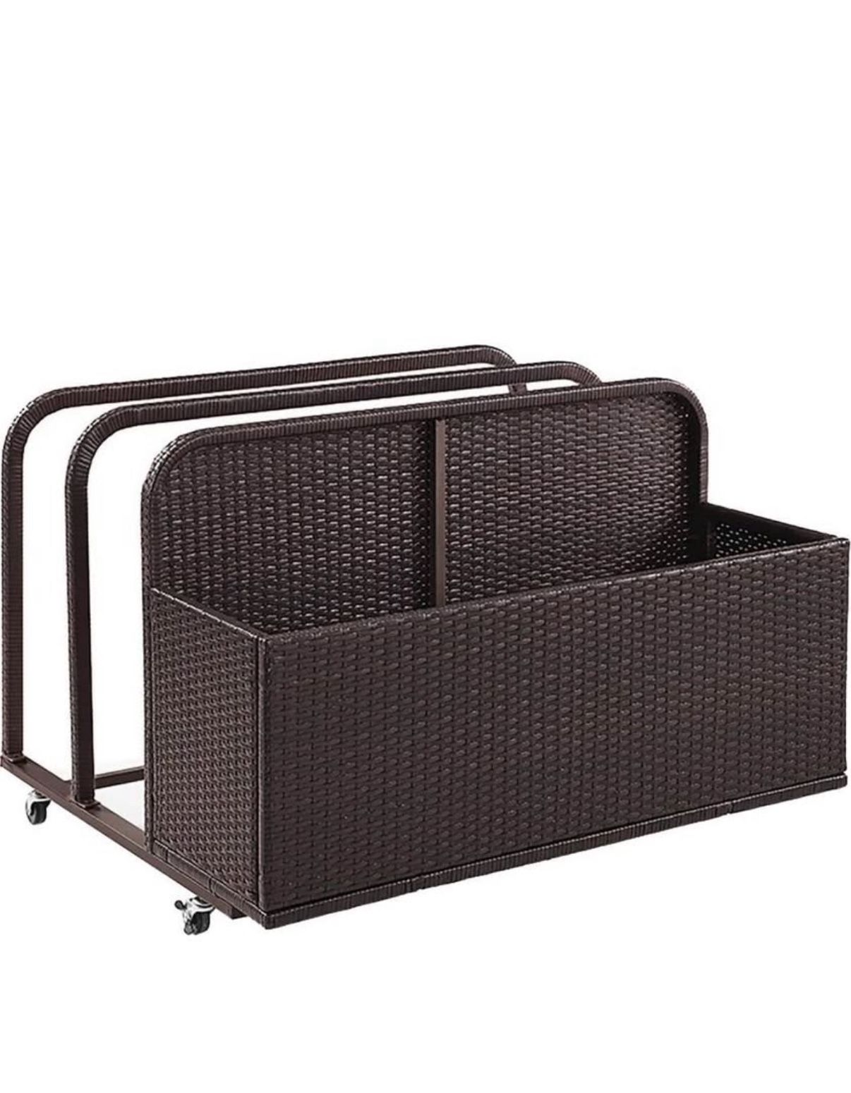 Crowley Furniture Palm Harbor Wicker Outdoor Storage Pool Caddy for Toys, Floats - Brand New